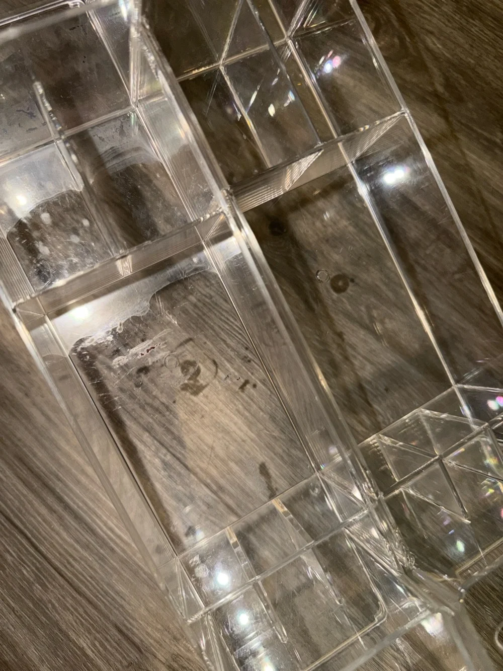 2 used clear acrylic organizer